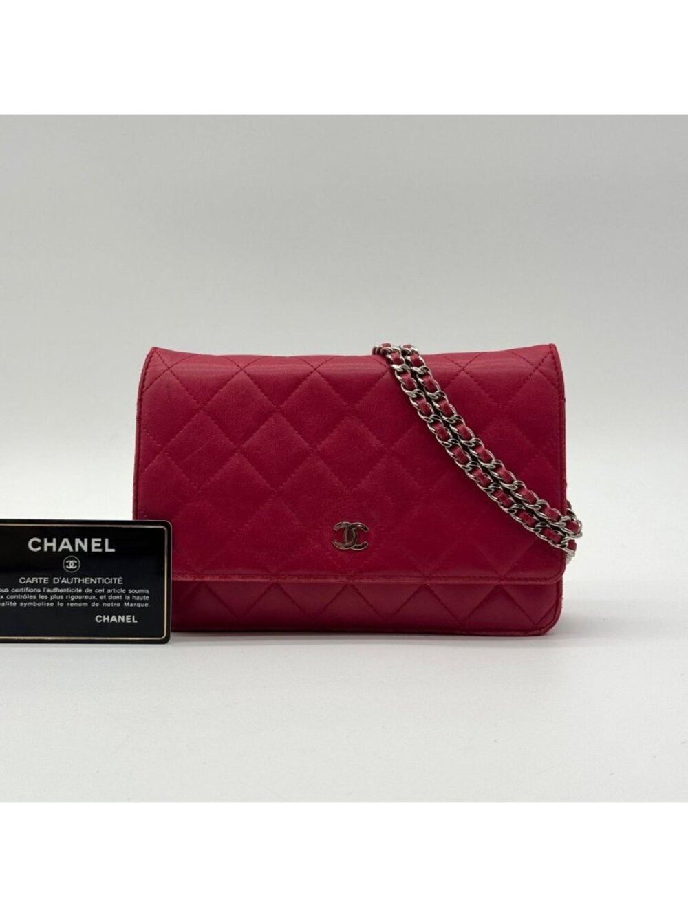 Chanel First Come Served Chain Wallet Lambskin Quilted CC Logo Shoulder Bag